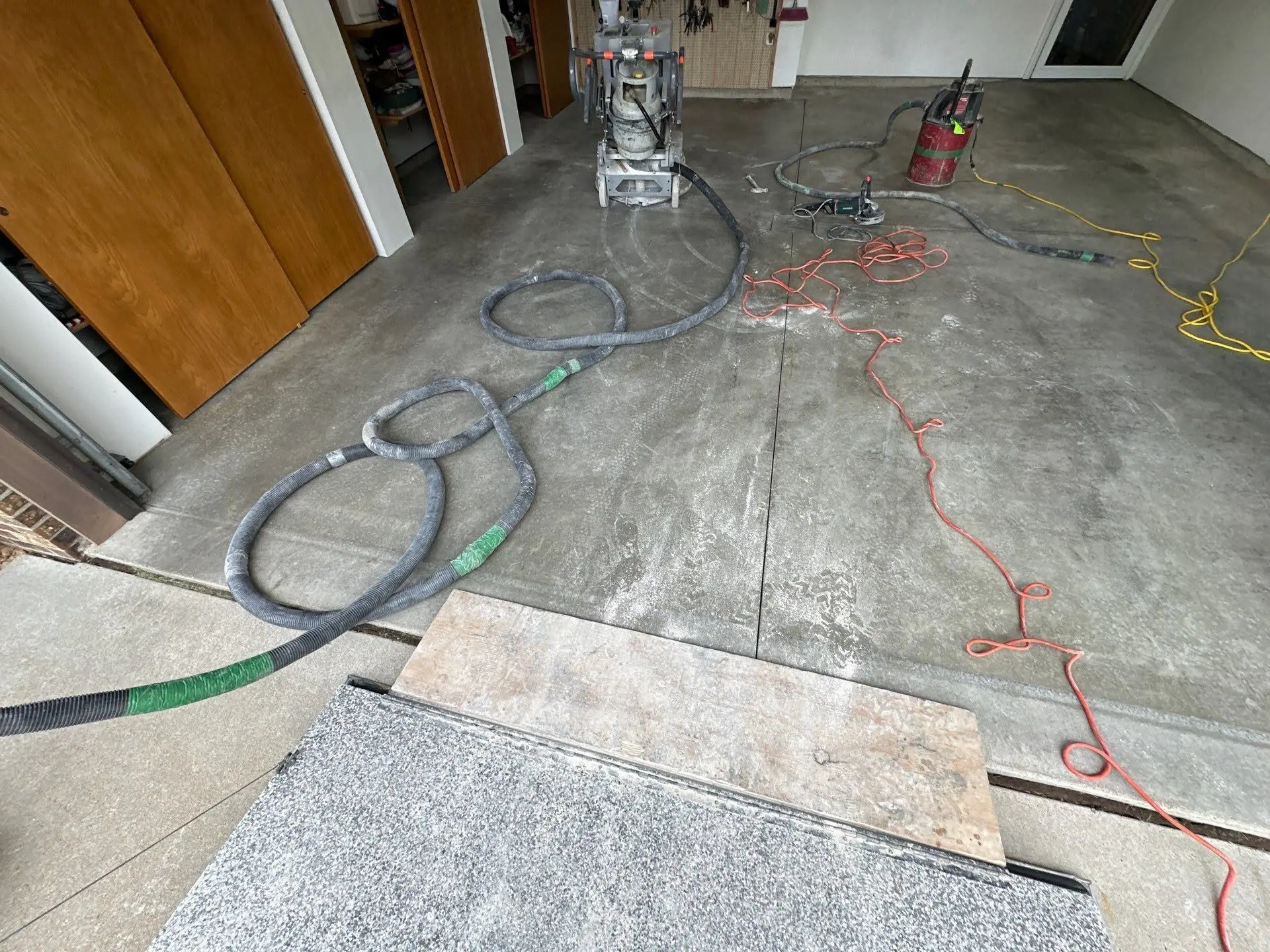 Slab prepped for coating in Gulf Breeze, FL